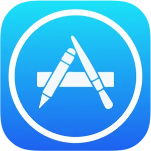 App Store Icon Blue Background PNG Image