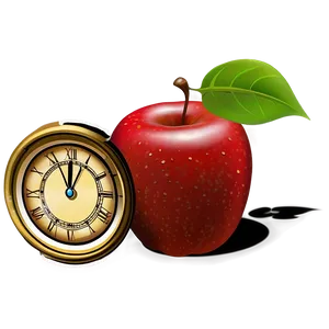 Apple And Clock Clipart Png 39 PNG Image