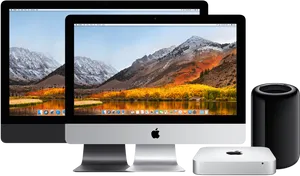 Apple Desktop Setupwith Mac Pro PNG Image