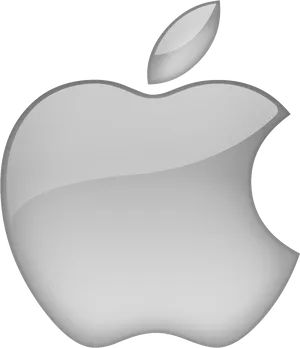 Apple Logo Icon Silver PNG Image