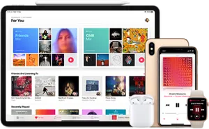 Apple Music Devices Showcase PNG Image