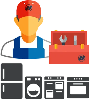 Appliance Repair Technician Vector PNG