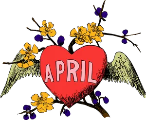 April Heartand Hummingbirds PNG Image