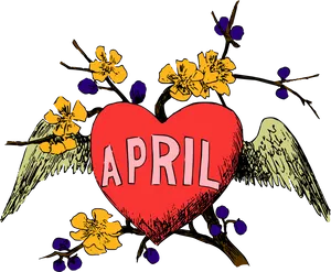 April Heartand Hummingbirds PNG Image