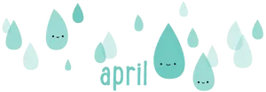 April Showers Smiling Drops PNG Image