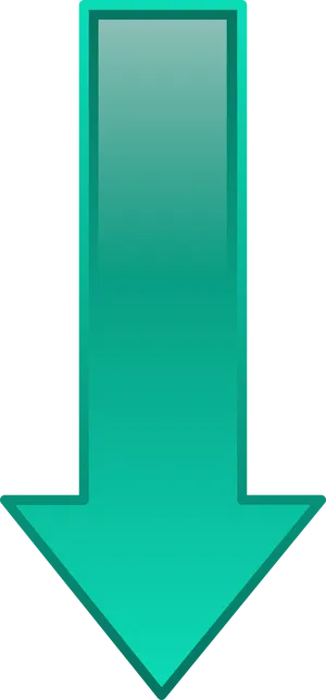 Aqua Gradient Down Arrow PNG Image