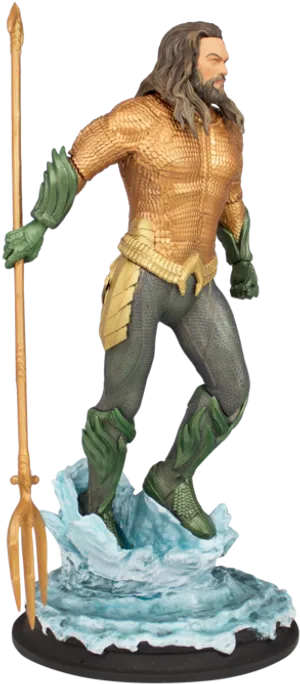 Aquaman Figure With Trident PNG Image