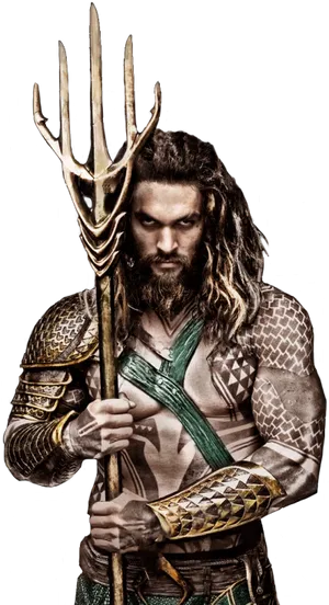 Aquaman_ Holding_ Trident PNG Image