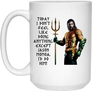 Aquaman Jason Momoa Coffee Mug PNG Image