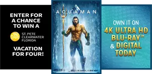 Aquaman Movie Promotion Contest Blu Ray Advertisement PNG Image