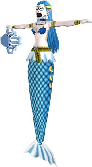 Aquarius Mermaid Character Art PNG Image