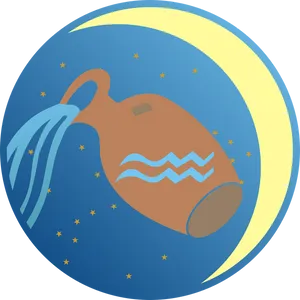 Aquarius Zodiac Symbol Illustration PNG Image