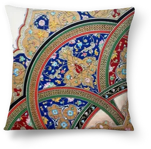 Arabesque Pattern Cushion Design PNG Image