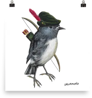 Archer Robin Bird Illustration PNG Image