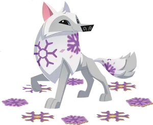 Arctic Fox Vector Illustration PNG Image