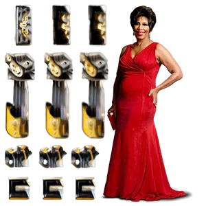 Aretha Franklin Red Dress Png Bbb47 PNG Image