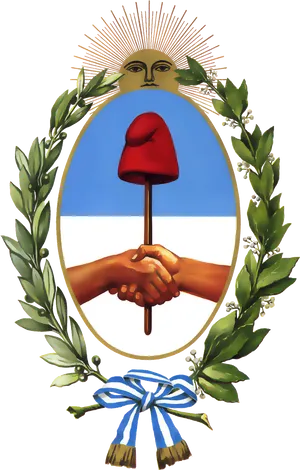 Argentinian Cockadeand Handshake Emblem PNG Image