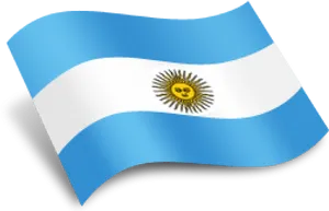 Argentinian Flag Waving Icon PNG Image