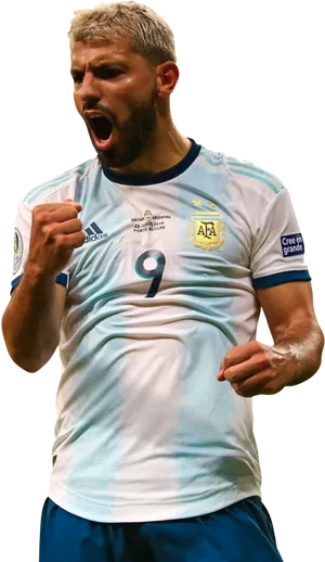 Argentinian Footballer Celebration PNG Image