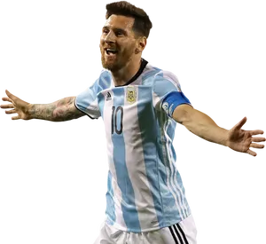 Argentinian Footballer Celebration PNG Image