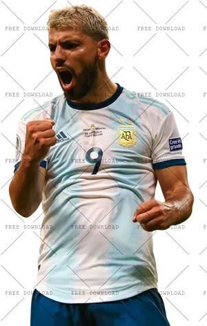 Argentinian Soccer Player Celebration PNG Image