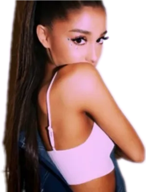 Ariana Grande Over The Shoulder Look PNG Image