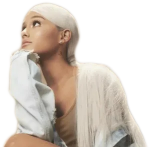 Ariana Grande Platinum Blonde Hair PNG Image