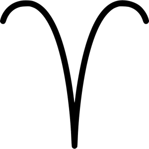 Aries Zodiac Symbol Black PNG Image