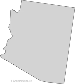 Arizona State Outline Map PNG Image