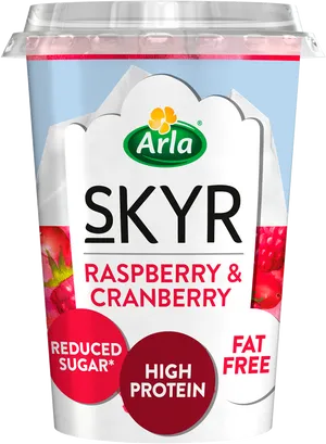 Arla Skyr Raspberry Cranberry Yogurt Packaging PNG