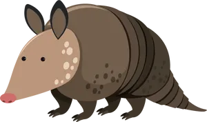 Armadillo Cartoon Illustration PNG Image