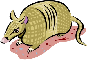 Armadillo Cartoon Illustration PNG Image