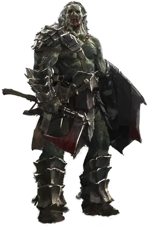 Armored Orc Warrior PNG Image