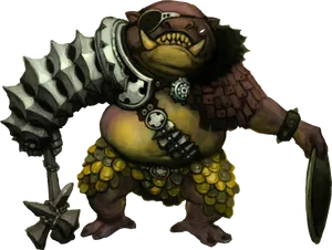 Armored Orc Warrior PNG Image