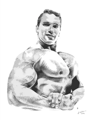 Arnold Schwarzenegger Classic Pose PNG Image