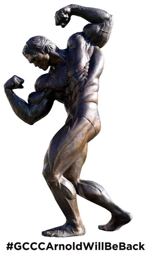 Arnold Schwarzenegger Statue Pose PNG Image