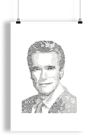 Arnold Schwarzenegger Text Portrait PNG Image