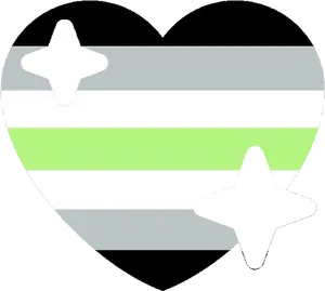 Aromantic Pride Heart Emoji PNG Image