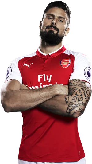 Arsenal Player Confident Pose PNG Image