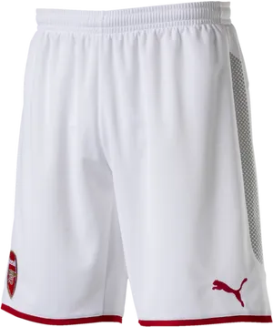 Arsenal White Shorts Product Showcase PNG Image