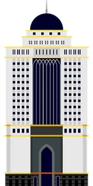 Art Deco Skyscraper Illustration PNG