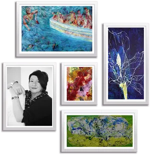 Art Gallery Wall Collage PNG Image