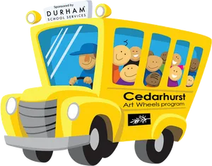 Art Program School Bus Cartoon PNG Image