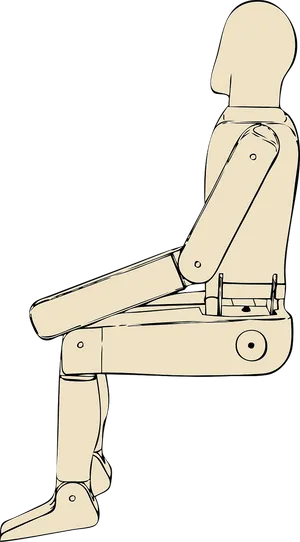 Articulated Mannequin Seated Pose PNG Image