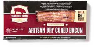 Artisan Dry Cured Bacon Package PNG Image