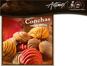 Artisan Mexican Bakery Conchas Pastries PNG Image