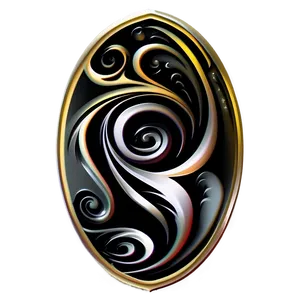 Artistic Black Swirl Ornament Png Sjf PNG Image