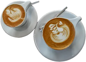 Artistic Cappuccino Coffee PNG Image