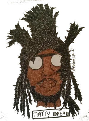 Artistic Dreadlocks Portrait PNG Image