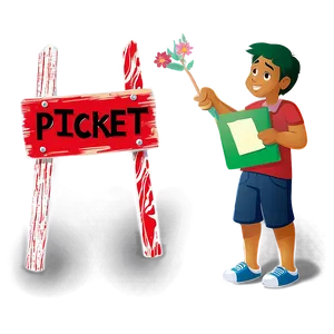 Artistic Picket Sign Png 06212024 PNG Image